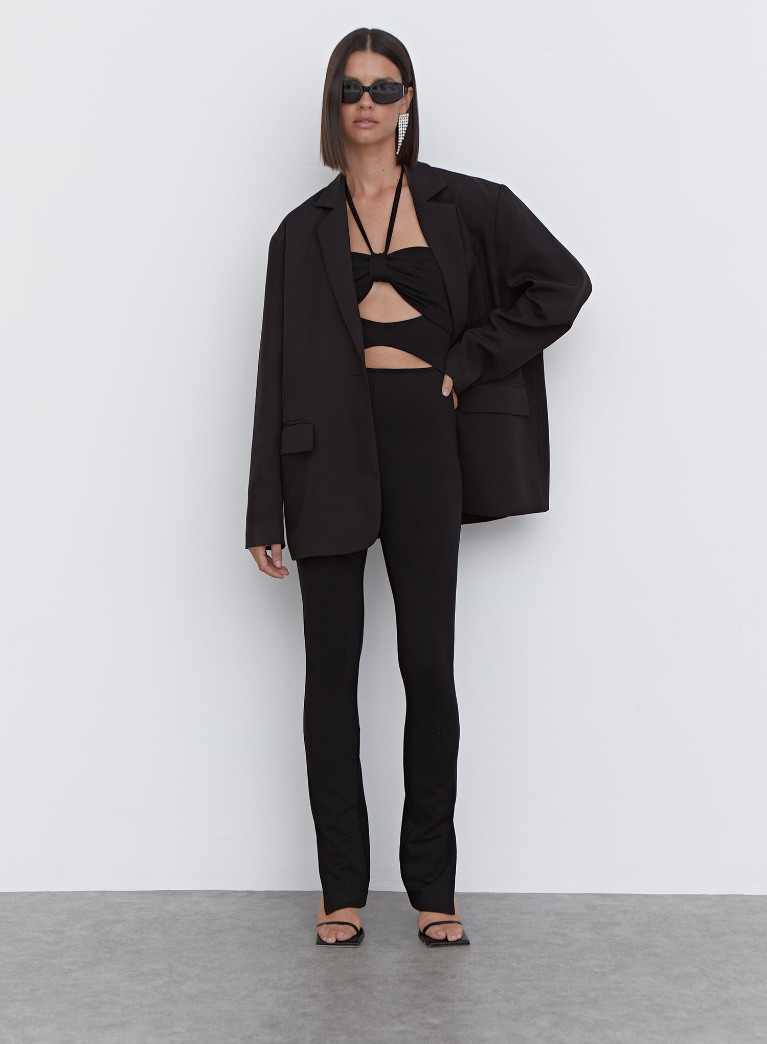 Black Cut Out Halterneck Jumpsuit